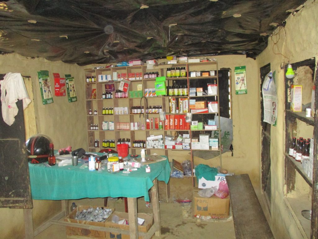 The basic local health post in Surkhet with poor stocks of supplies and no electricity. 