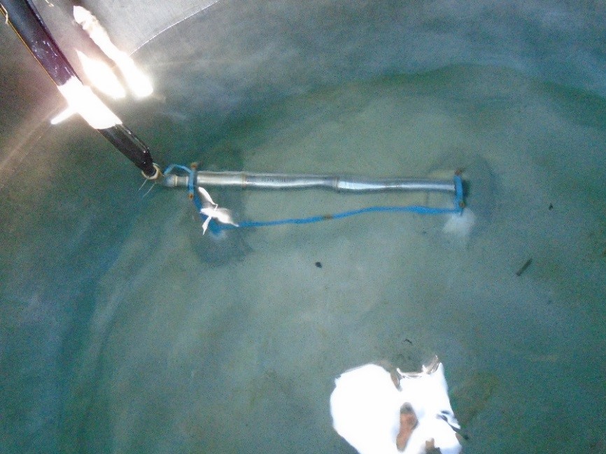 The solar powered pump inside the collection tank in Magare Solar MUS site, Syangja District.
?