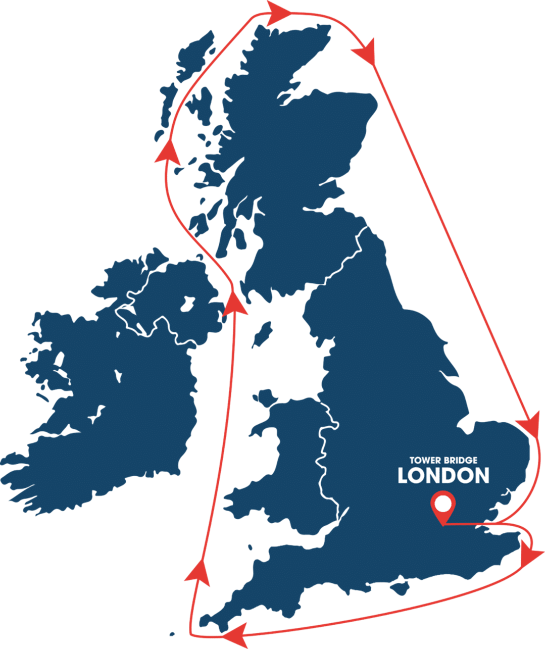 A map showing the GB Row Challenge route